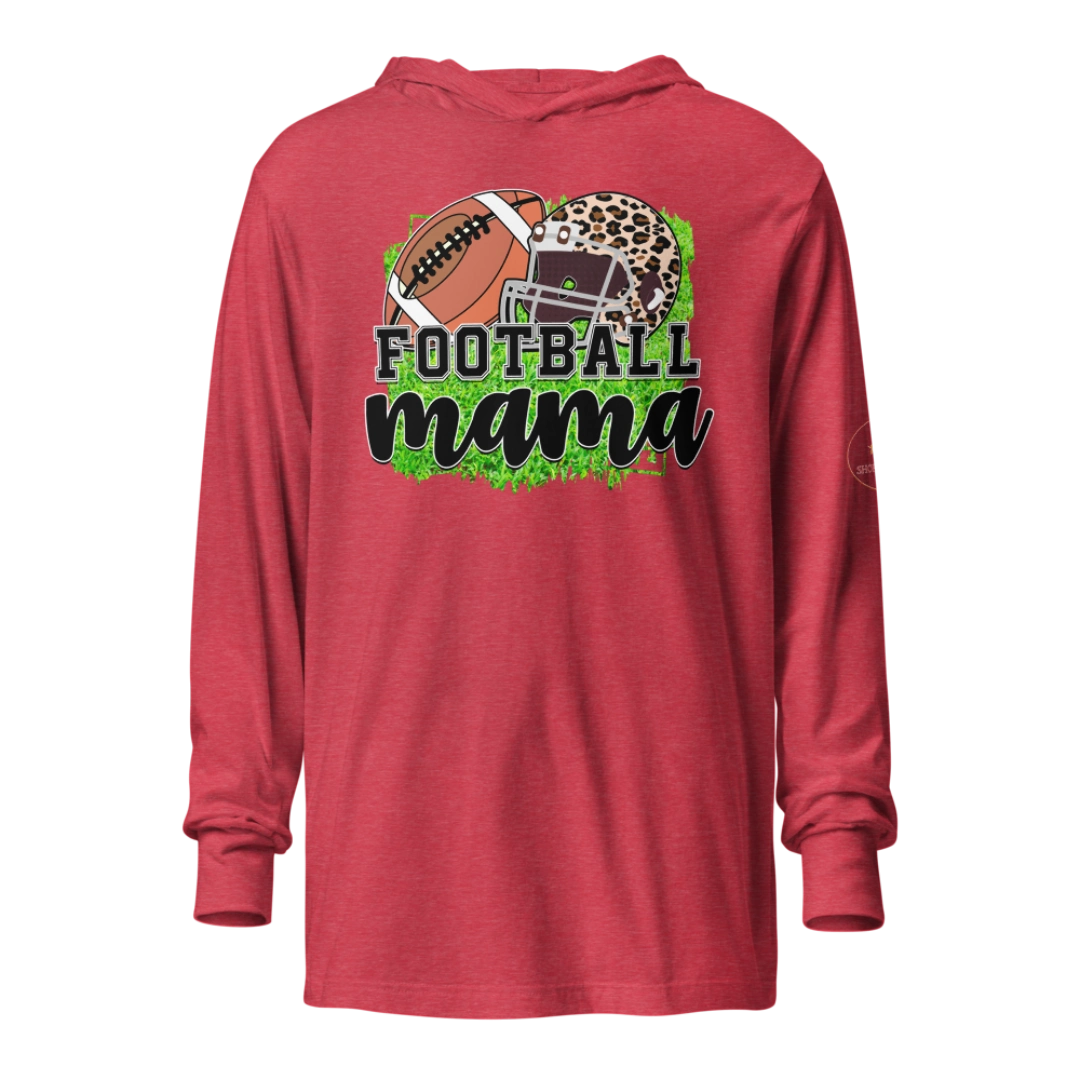 Football Mama Hooded Long-Sleeve Tee