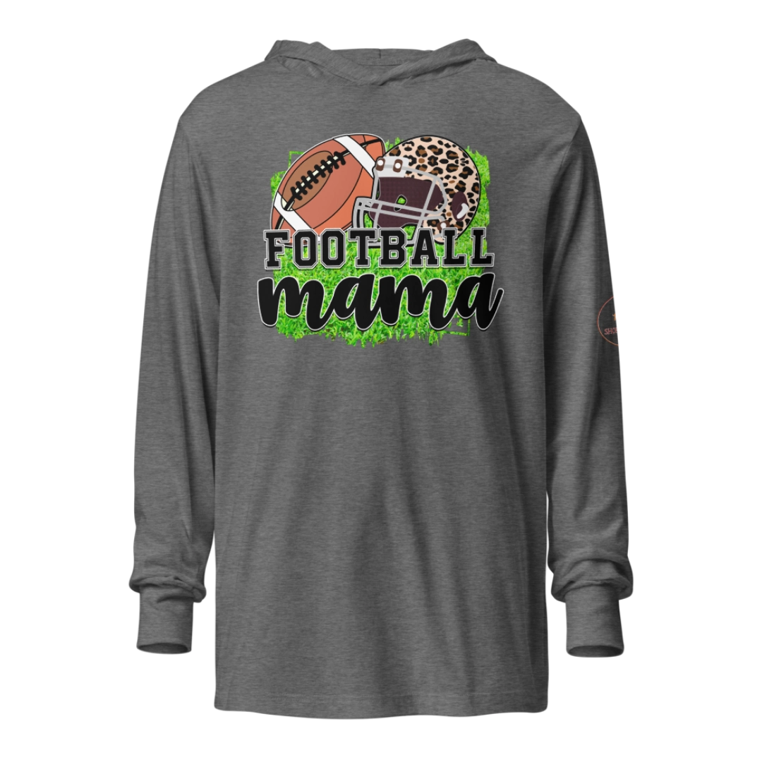 Football Mama Hooded Long-Sleeve Tee