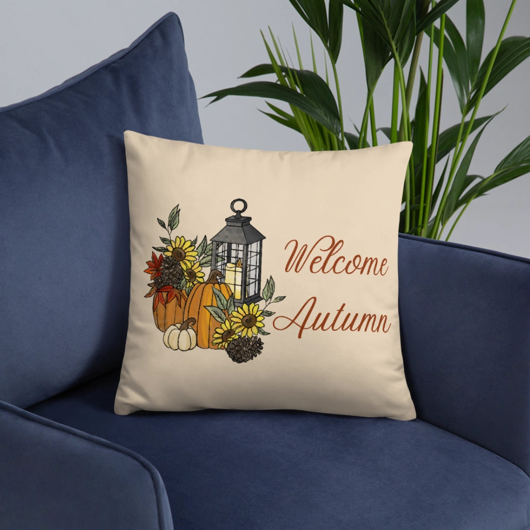Welcome Autumn Lantern Pillow