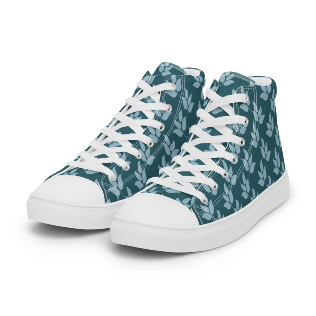 Teal Stylish Kicks Women’s Canvas High Top Shoes
