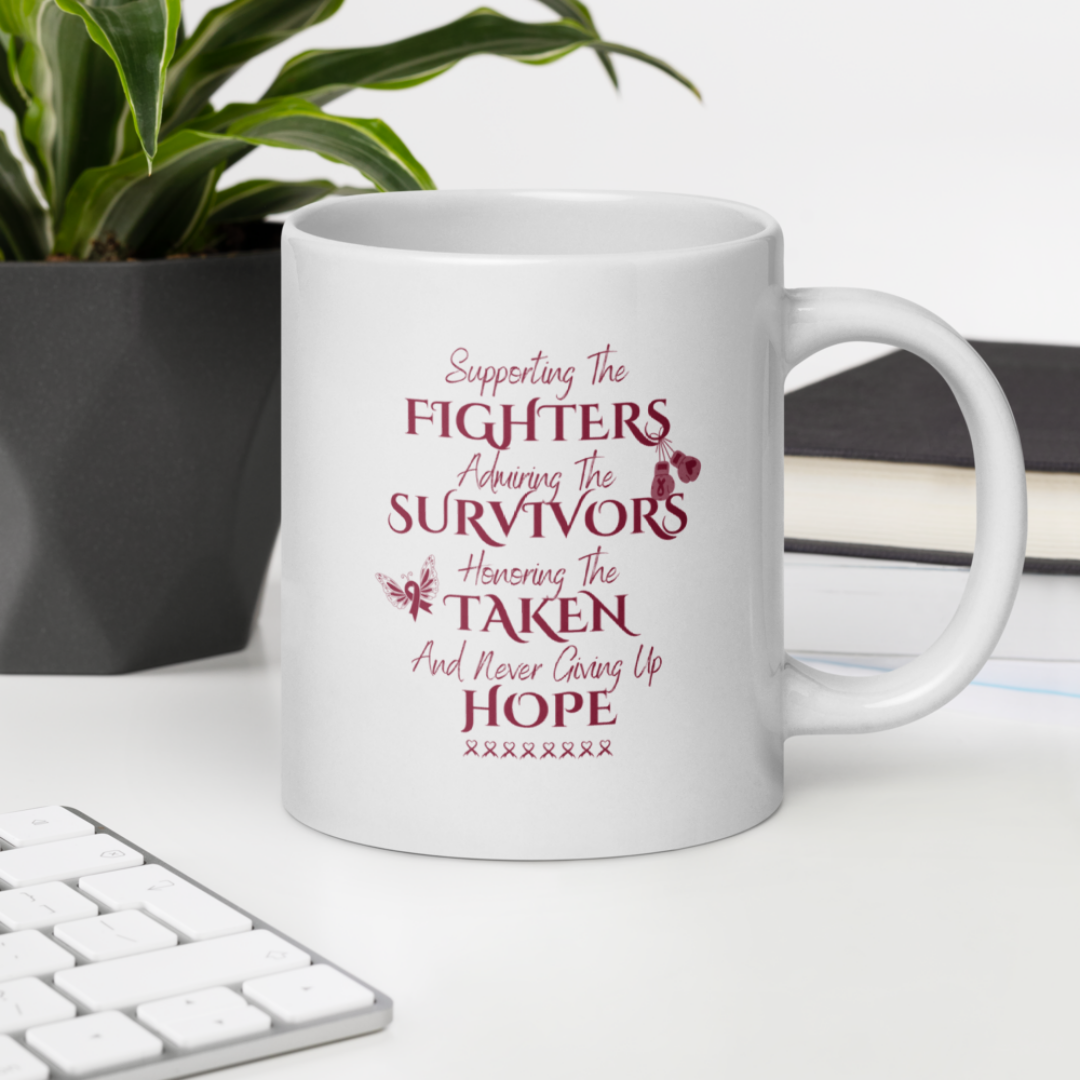 Myeloma Words of Strength White Glossy Mug
