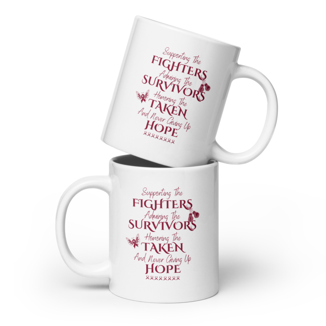 Myeloma Words of Strength White Glossy Mug
