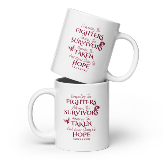 Myeloma Words of Strength White Glossy Mug