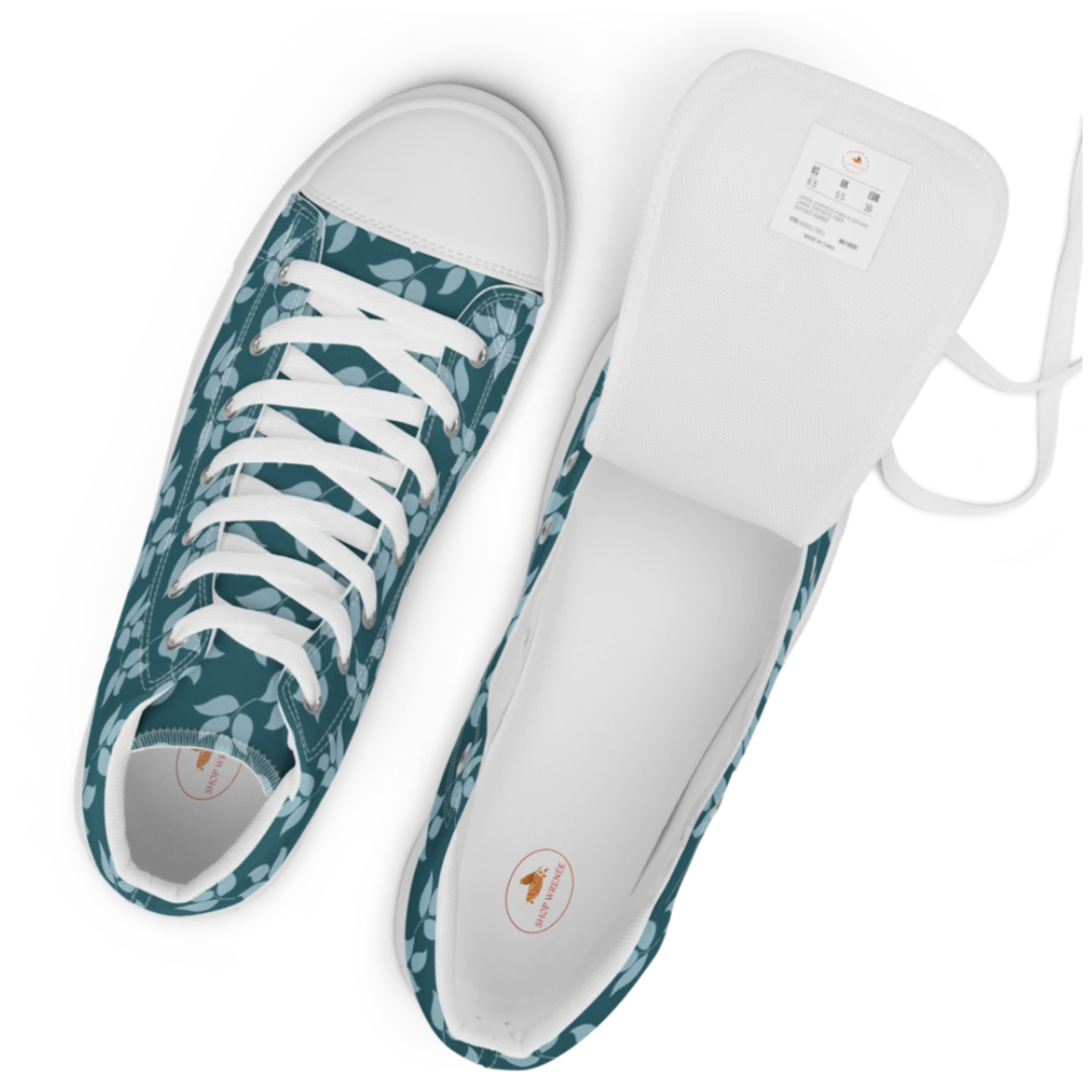 Teal Stylish Kicks Women’s Canvas High Top Shoes