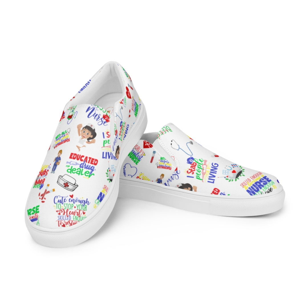 On The Go Nurse Women’s Slip-On Canvas Shoes