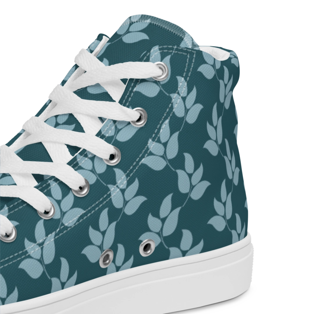 Teal Stylish Kicks Women’s Canvas High Top Shoes