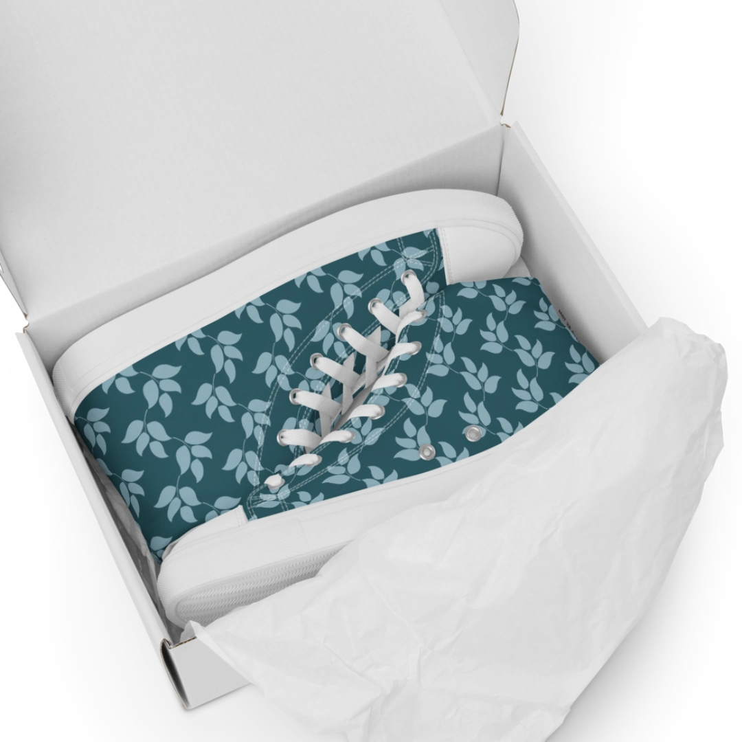 Teal Stylish Kicks Women’s Canvas High Top Shoes