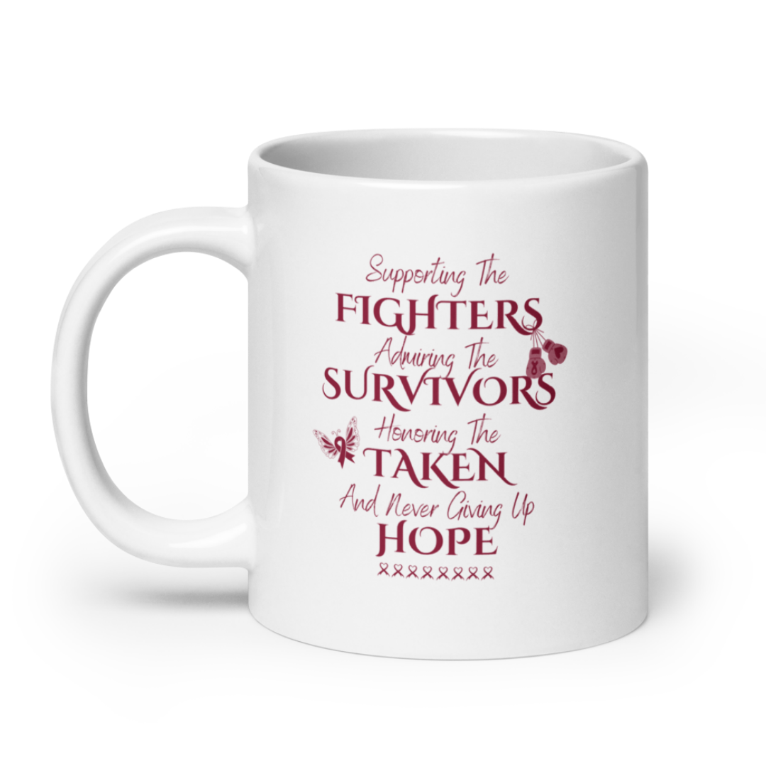 Myeloma Words of Strength White Glossy Mug