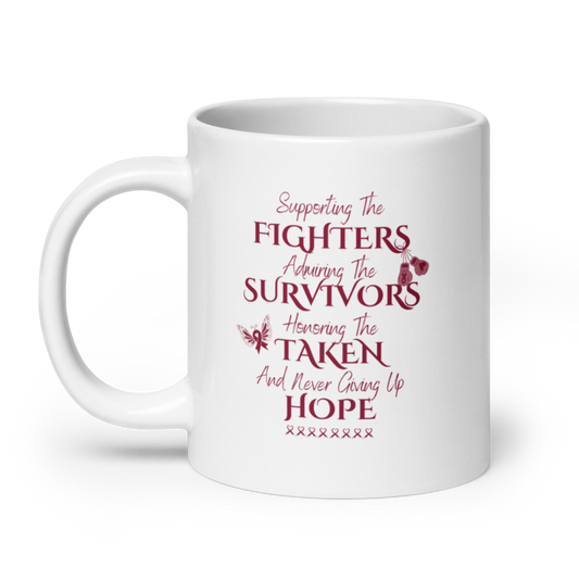 Myeloma Words of Strength White Glossy Mug