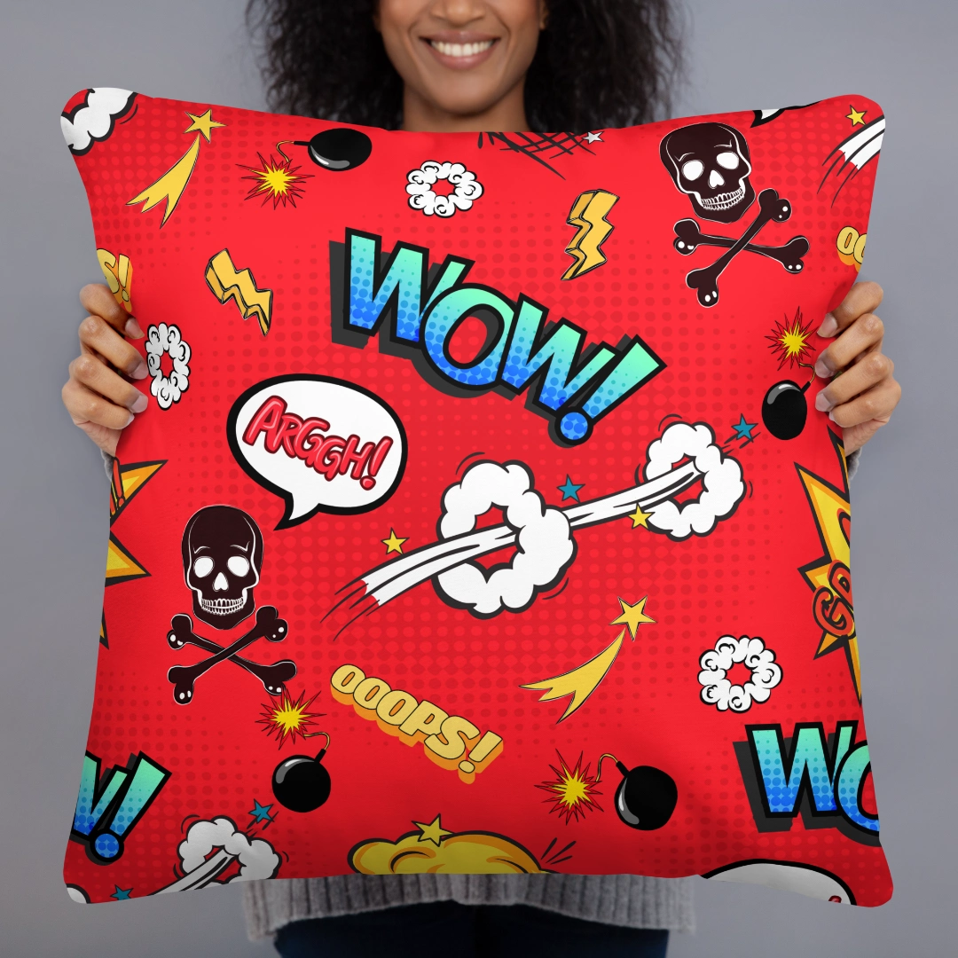 Super Hero Red Basic Pillow