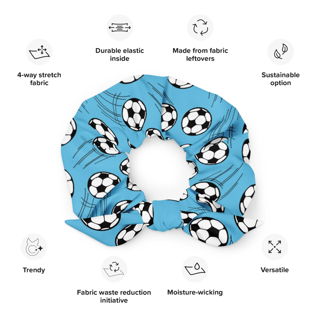 Soccer Recycled Scrunchie
