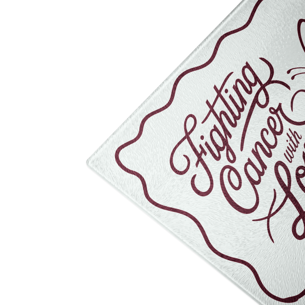 Fighting With Love Glass cutting board