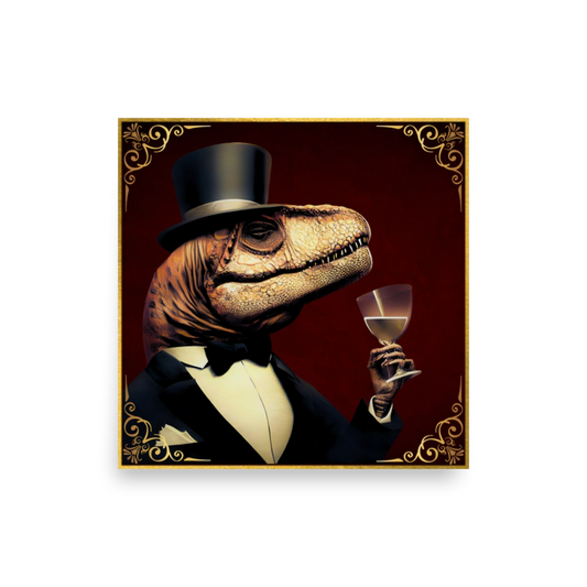 T-Rex In A Tux: Fizz and Roar! Premium Poster