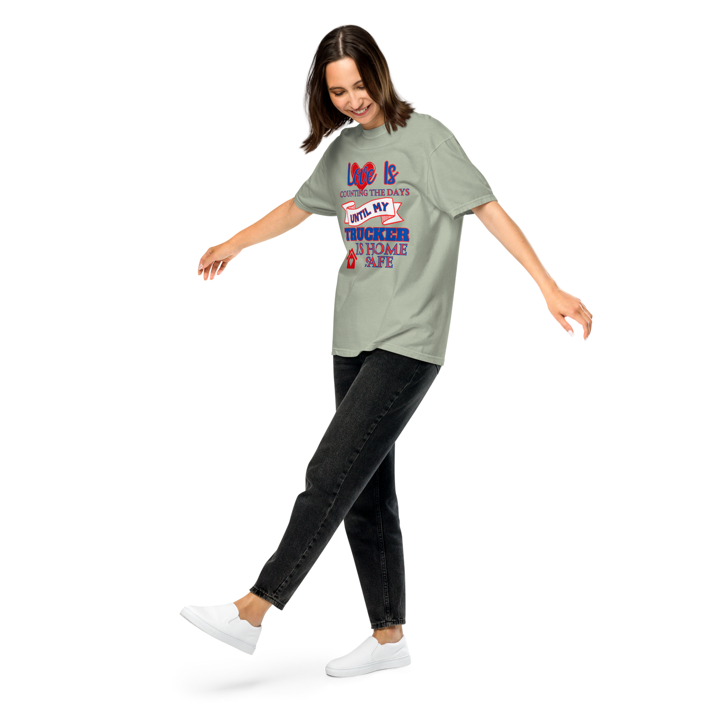 Love Is My Trucker Safe Unisex Garment-Dyed Heavyweight T-Shirt