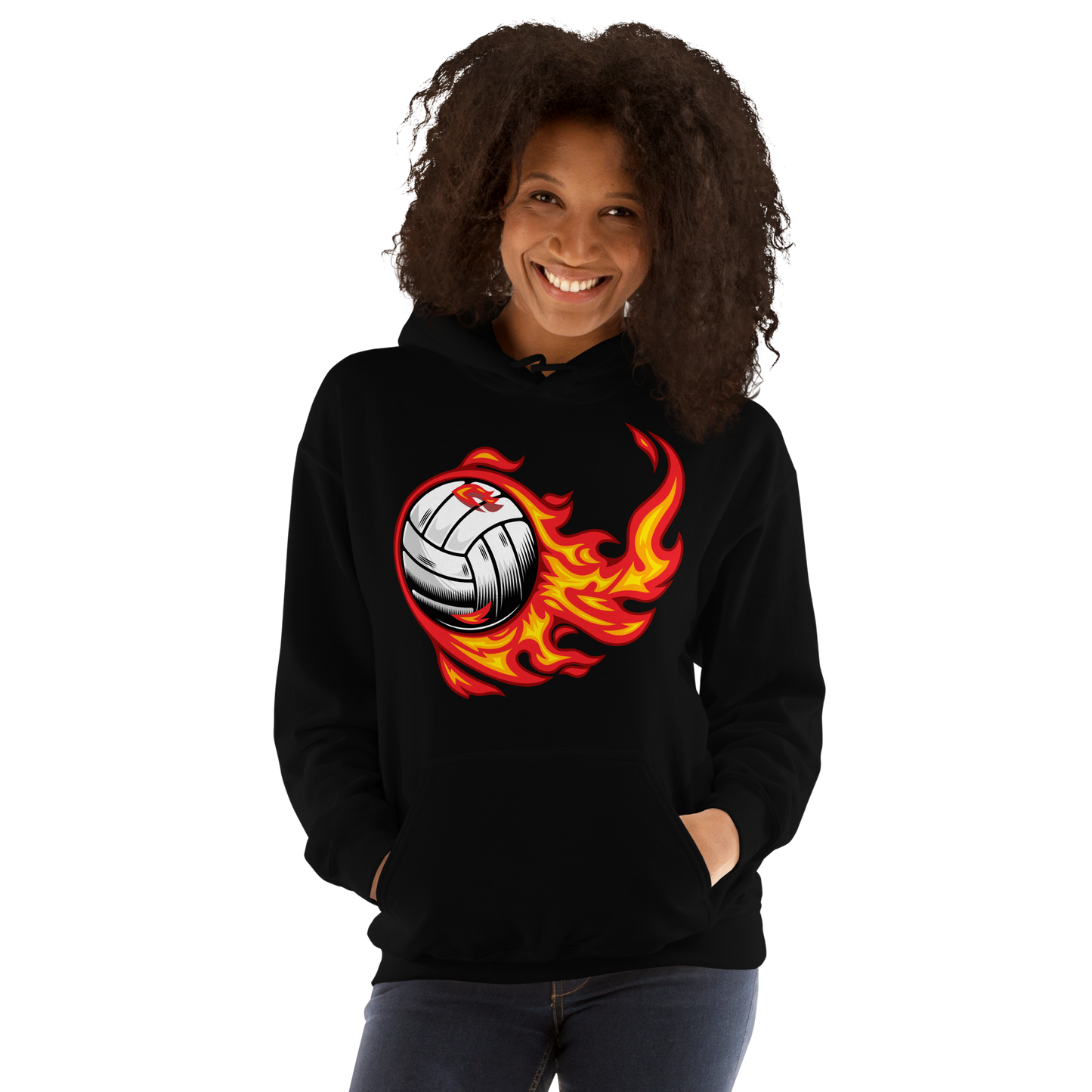 Flaming Volleyball Unisex Hoodie