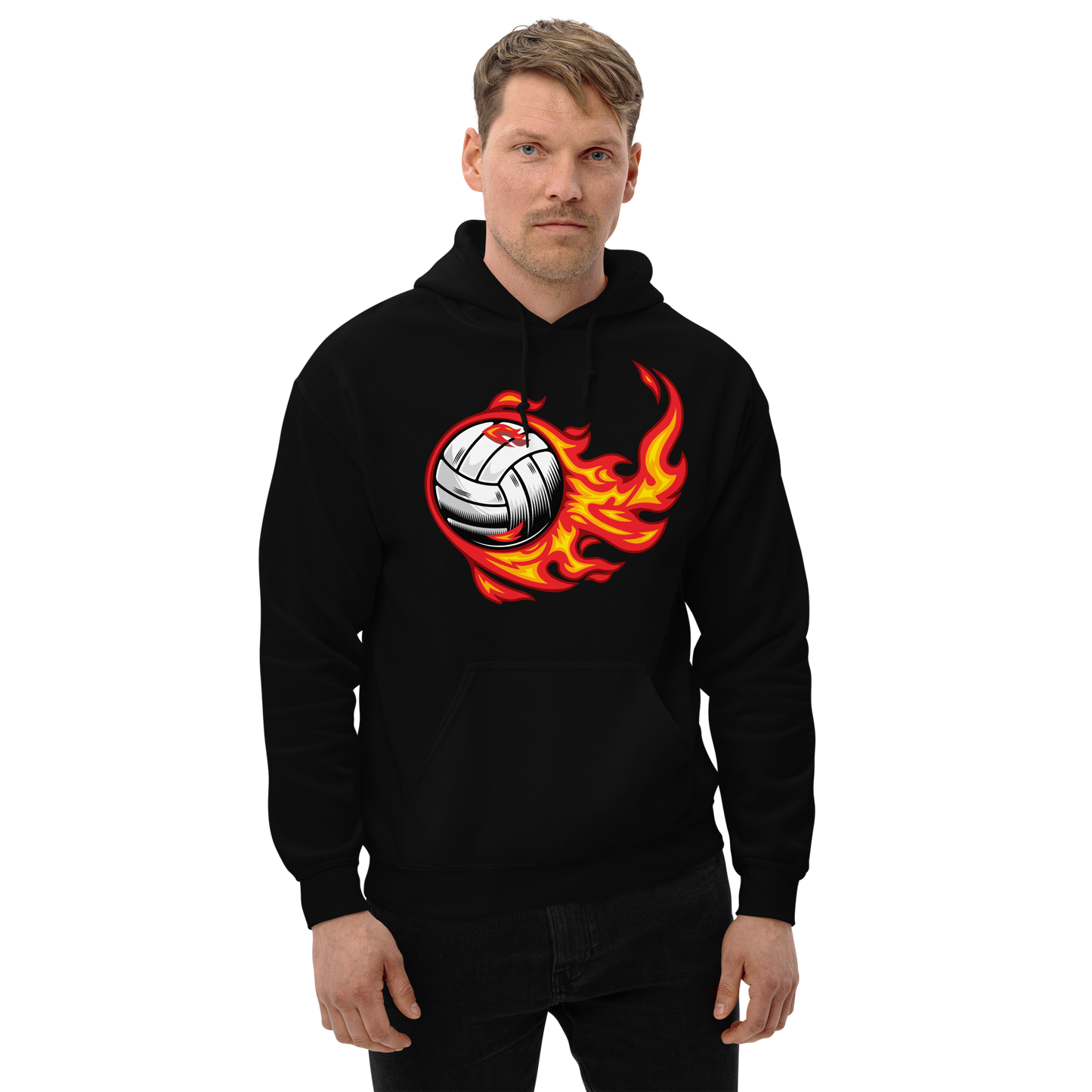 Flaming Volleyball Unisex Hoodie