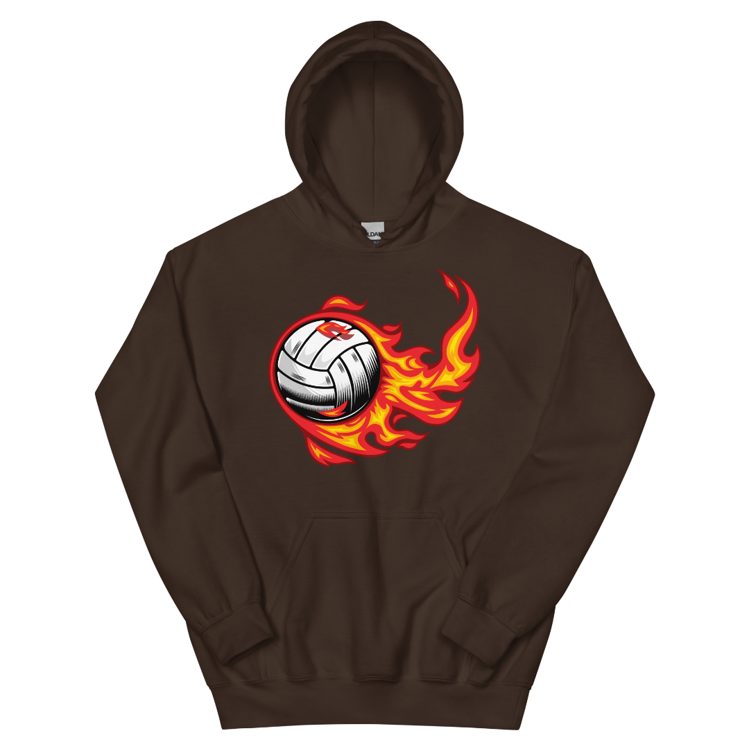Flaming Volleyball Unisex Hoodie