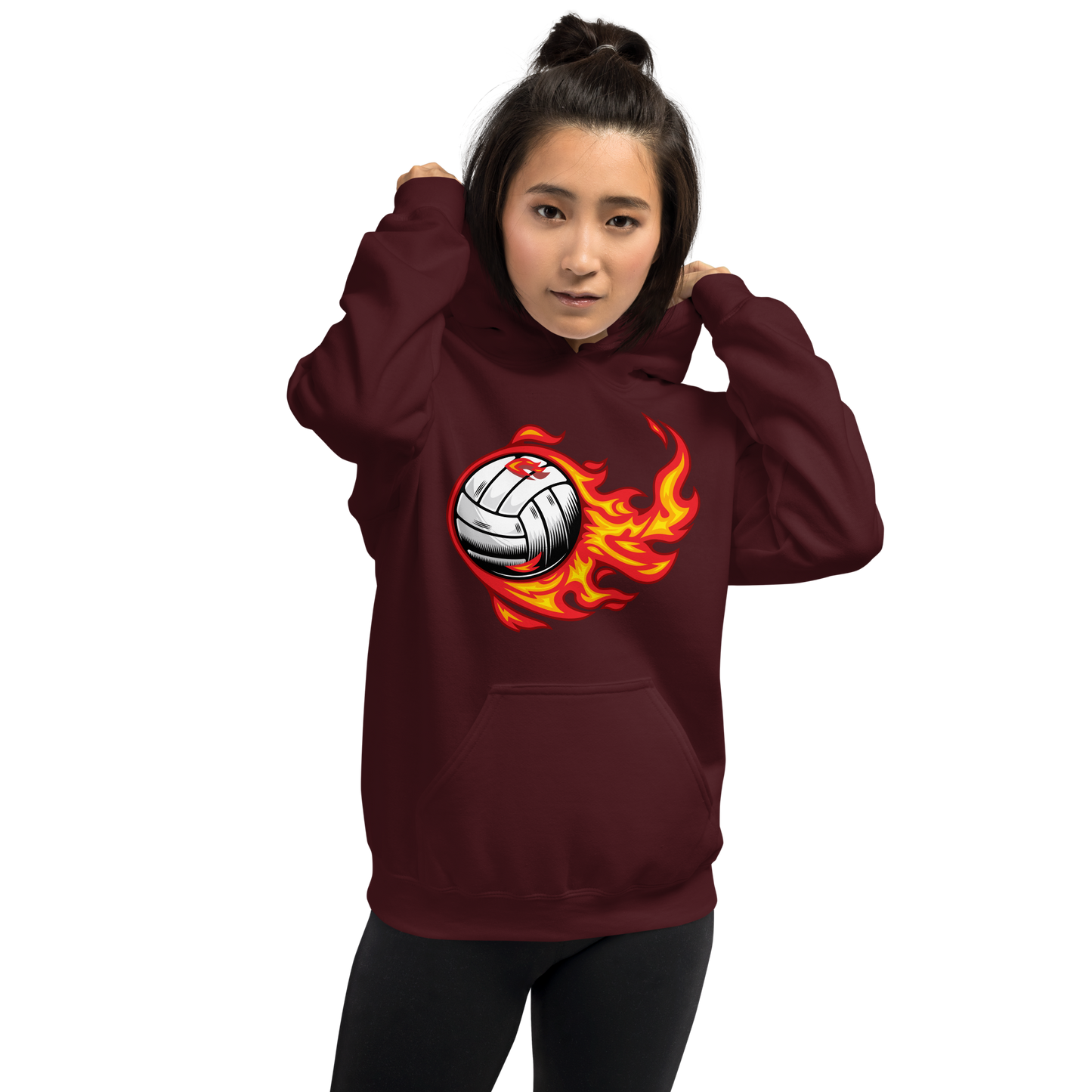Flaming Volleyball Unisex Hoodie