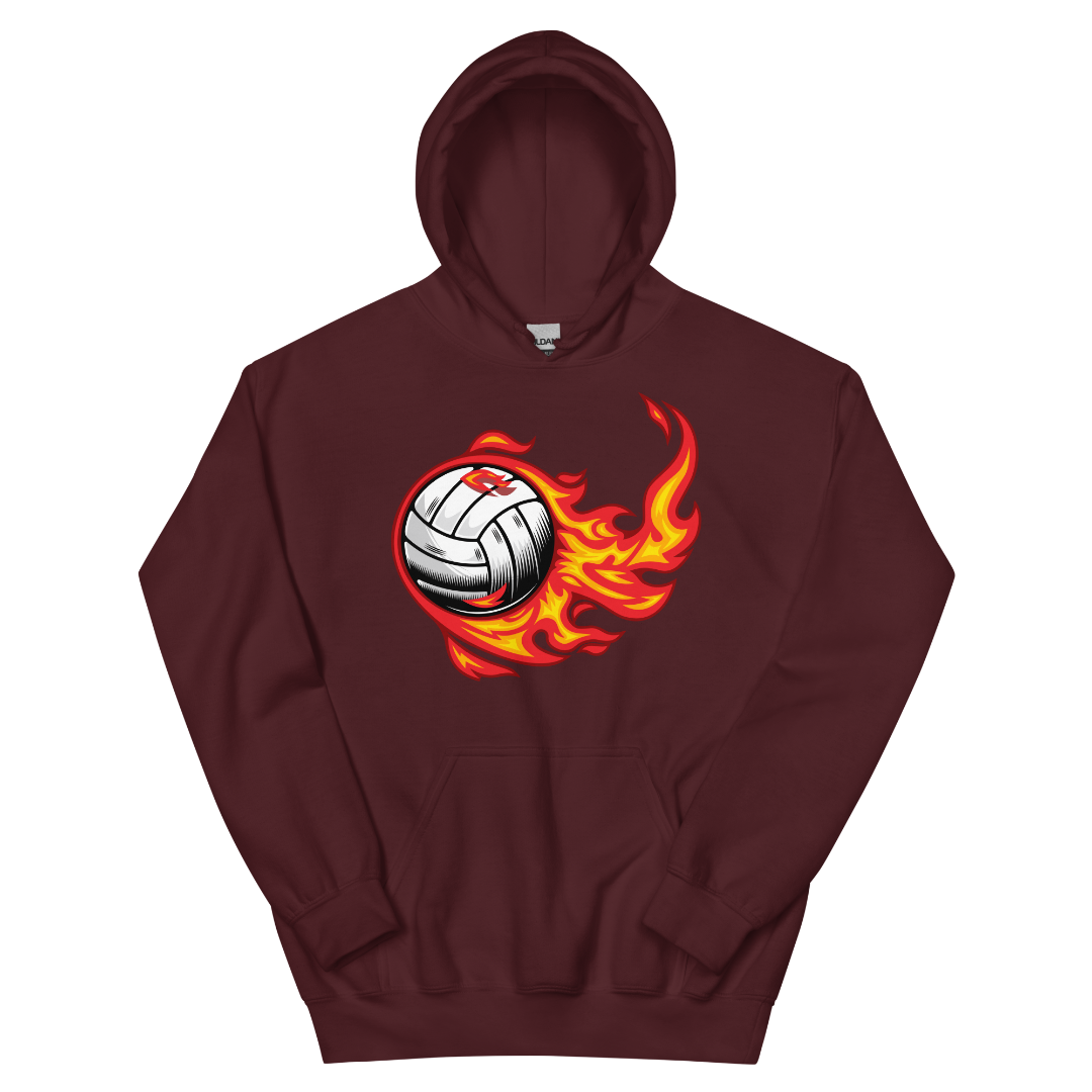 Flaming Volleyball Unisex Hoodie
