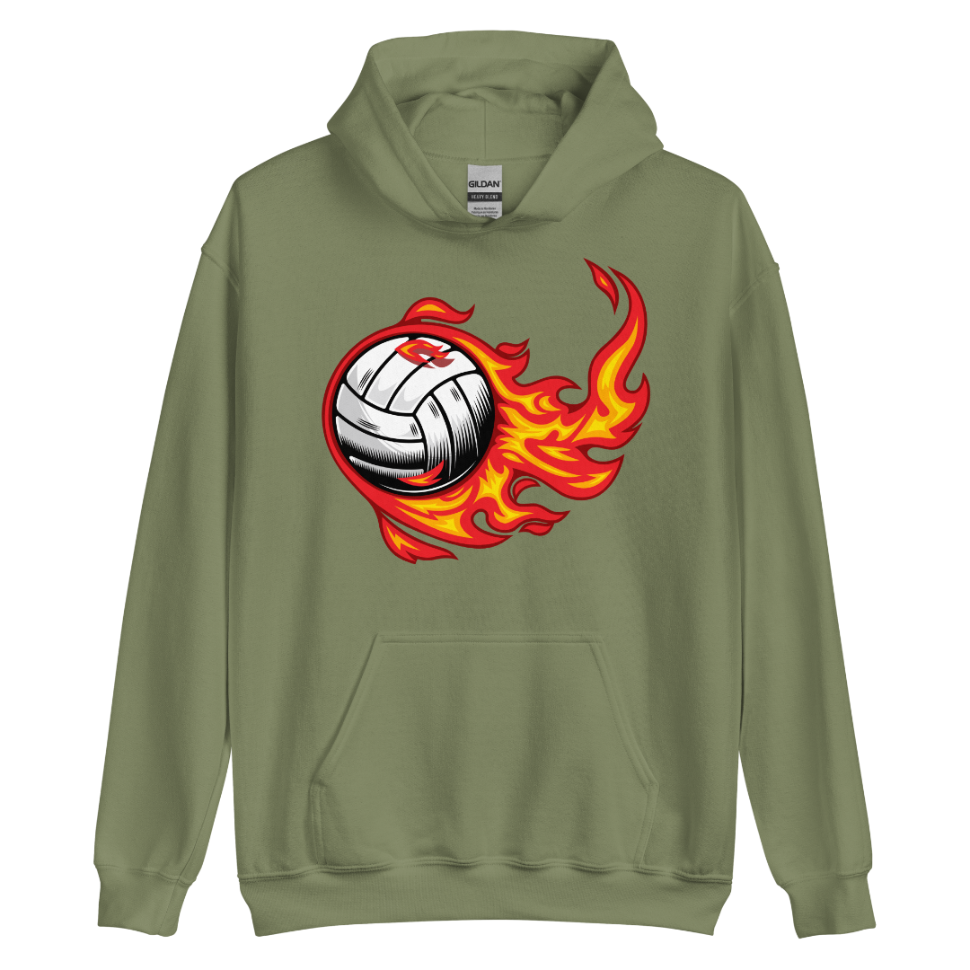 Flaming Volleyball Unisex Hoodie