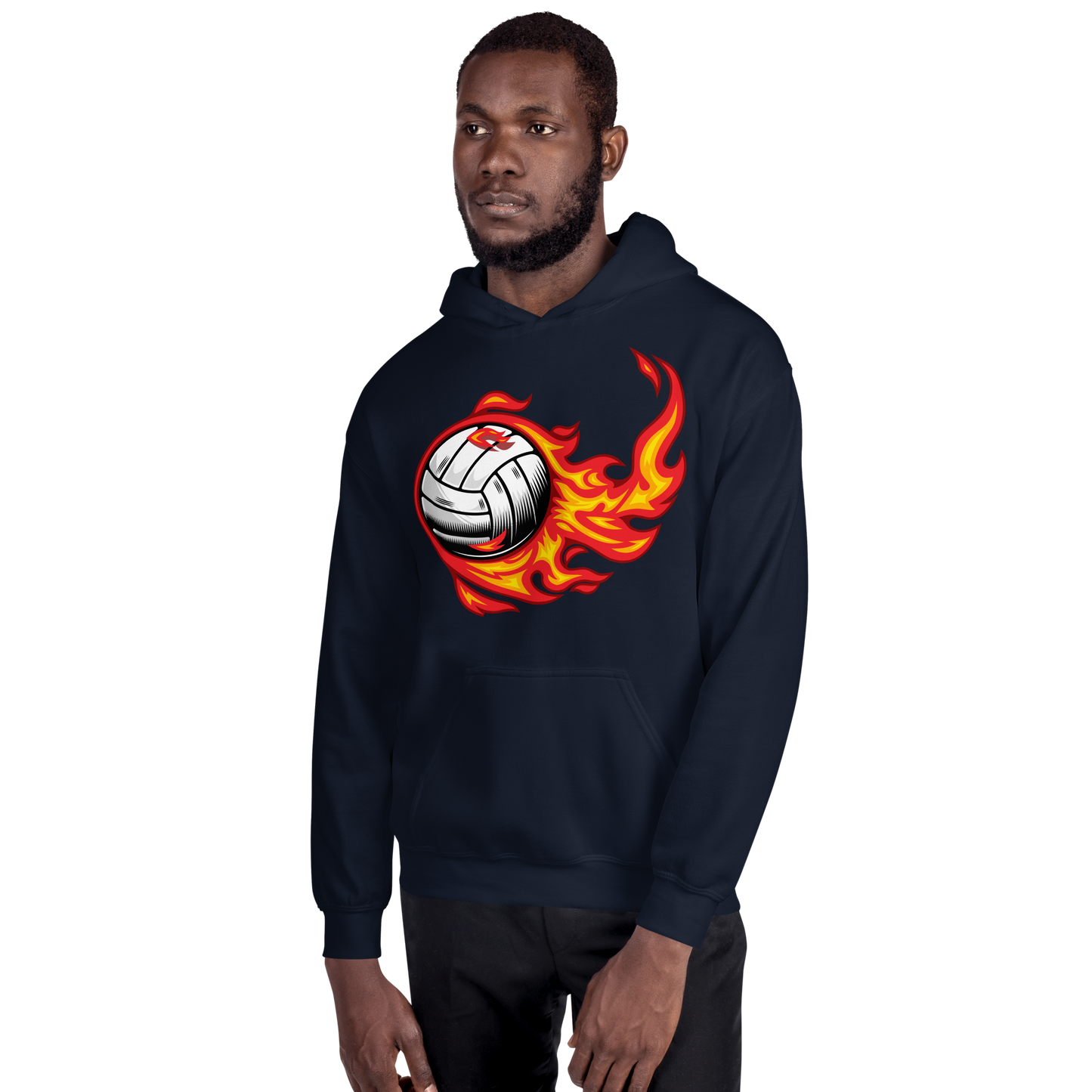 Flaming Volleyball Unisex Hoodie