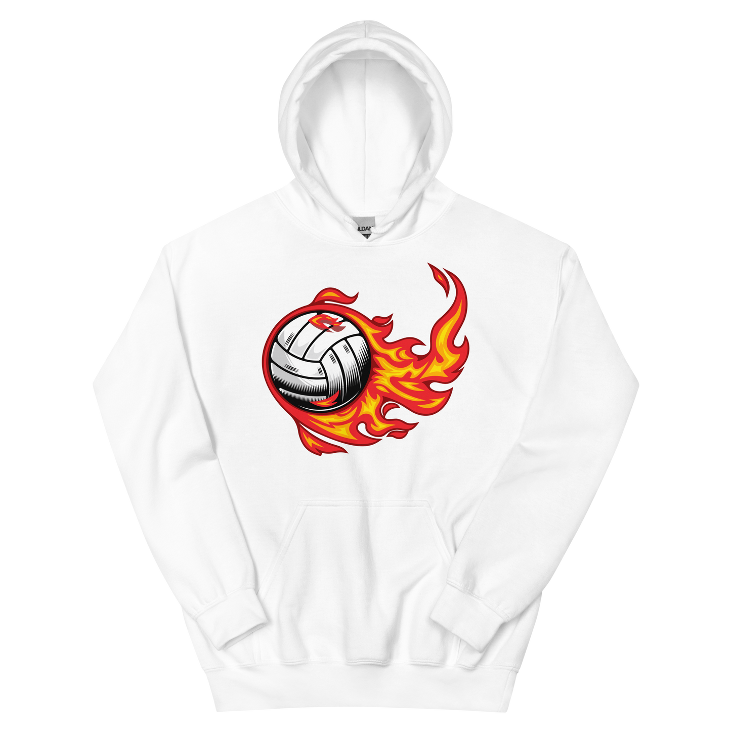 Flaming Volleyball Unisex Hoodie