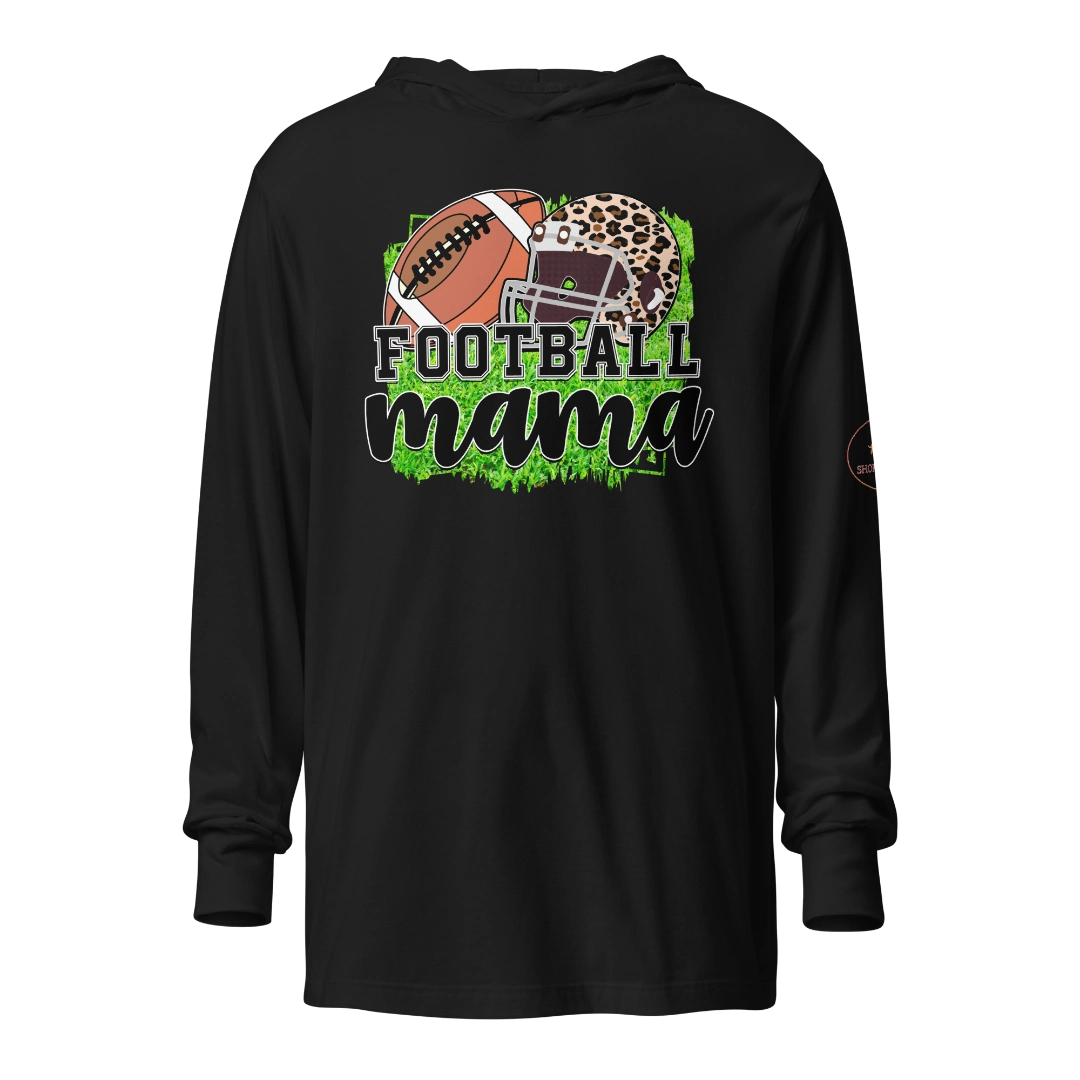 Football Mama Hooded Long-Sleeve Tee