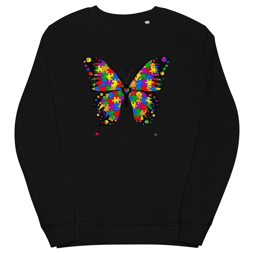 Autism Butterfly Unisex Organic Sweatshirt