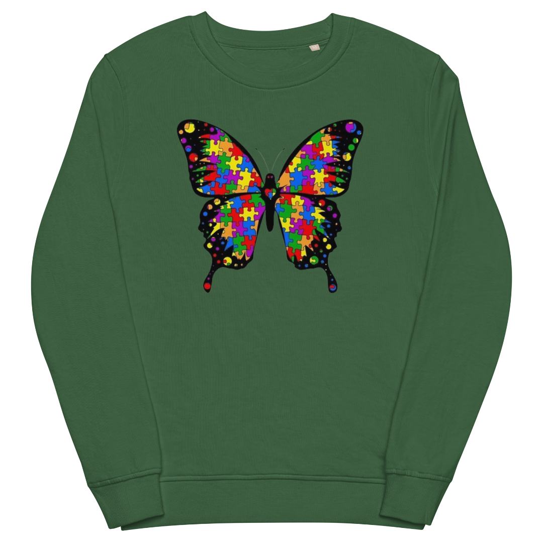 Autism Butterfly Unisex Organic Sweatshirt