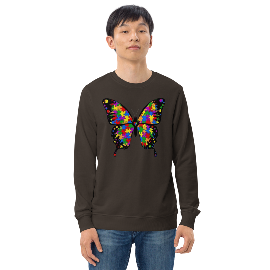 Autism Butterfly Unisex Organic Sweatshirt