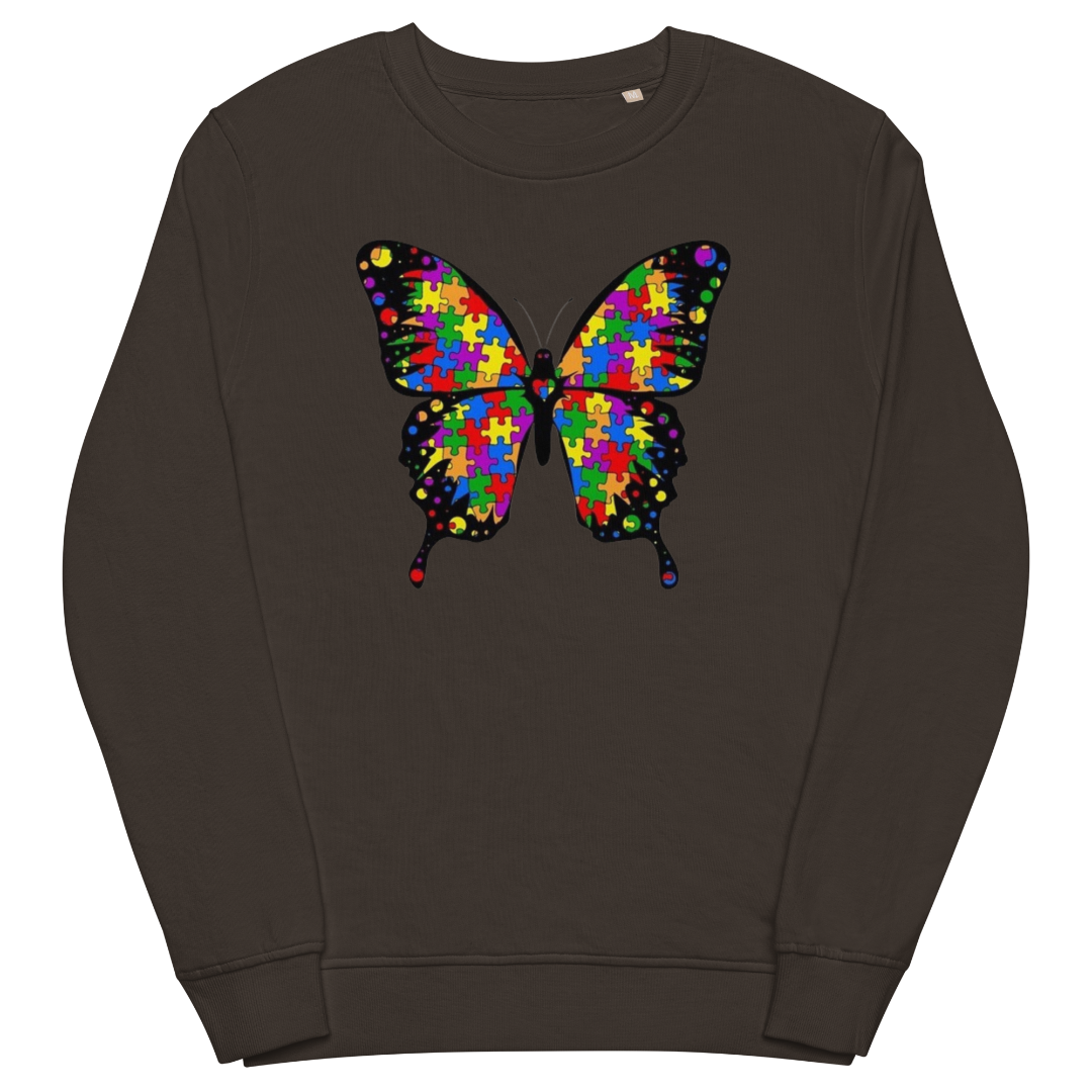 Autism Butterfly Unisex Organic Sweatshirt