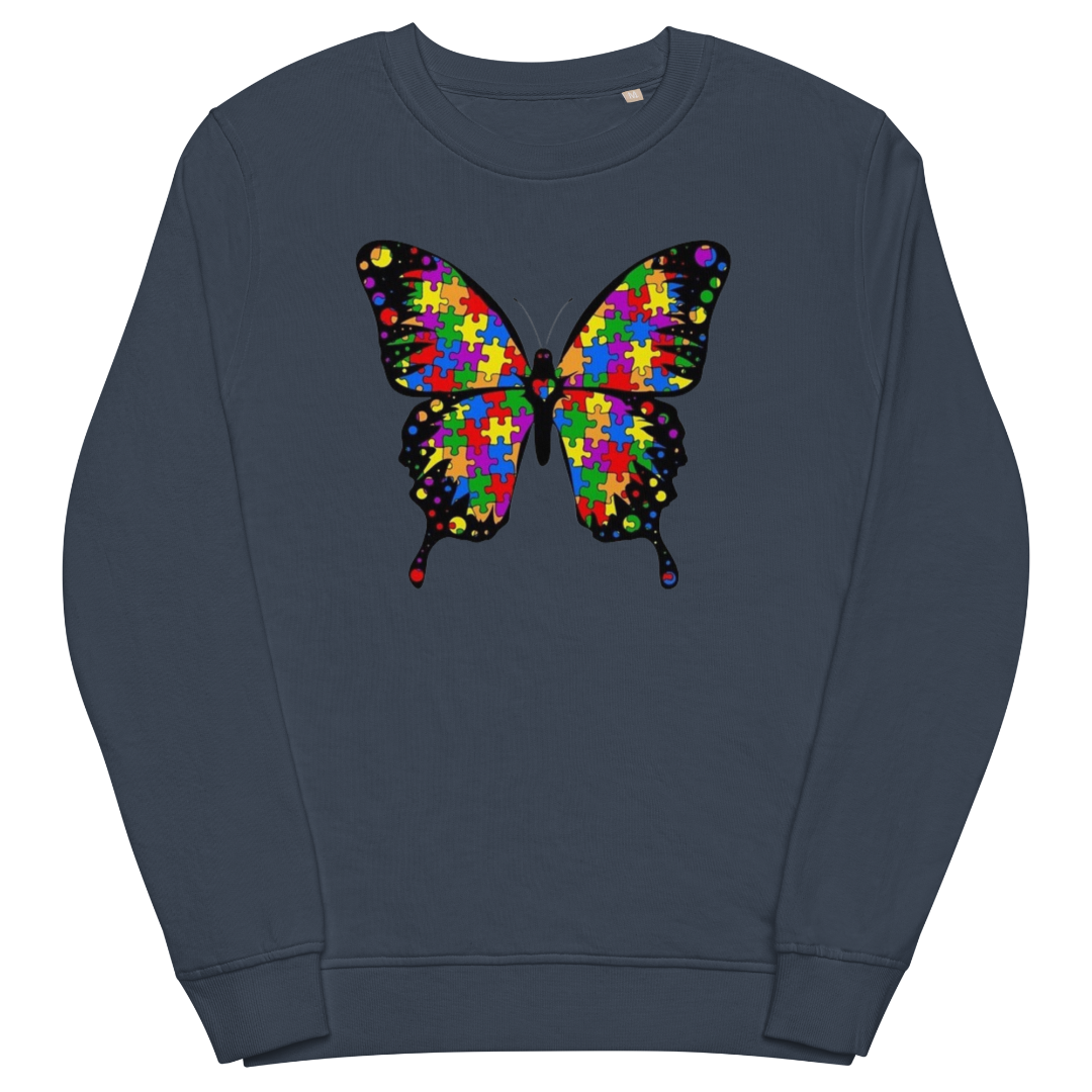Autism Butterfly Unisex Organic Sweatshirt