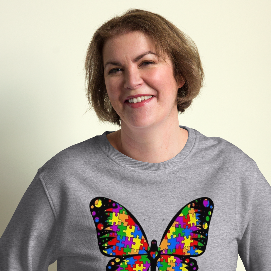 Autism Butterfly Unisex Organic Sweatshirt