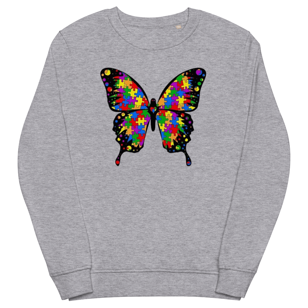 Autism Butterfly Unisex Organic Sweatshirt