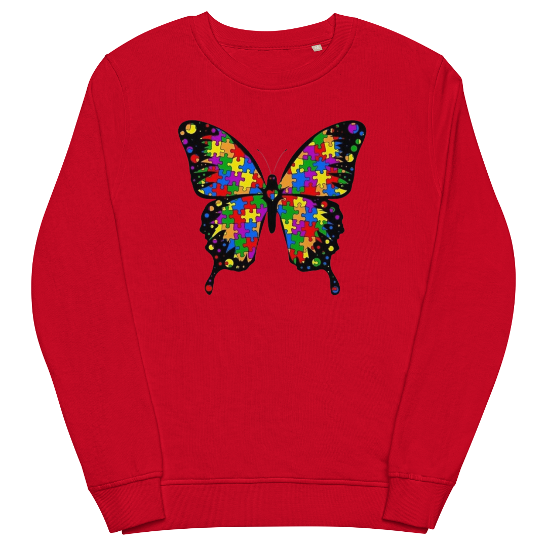 Autism Butterfly Unisex Organic Sweatshirt