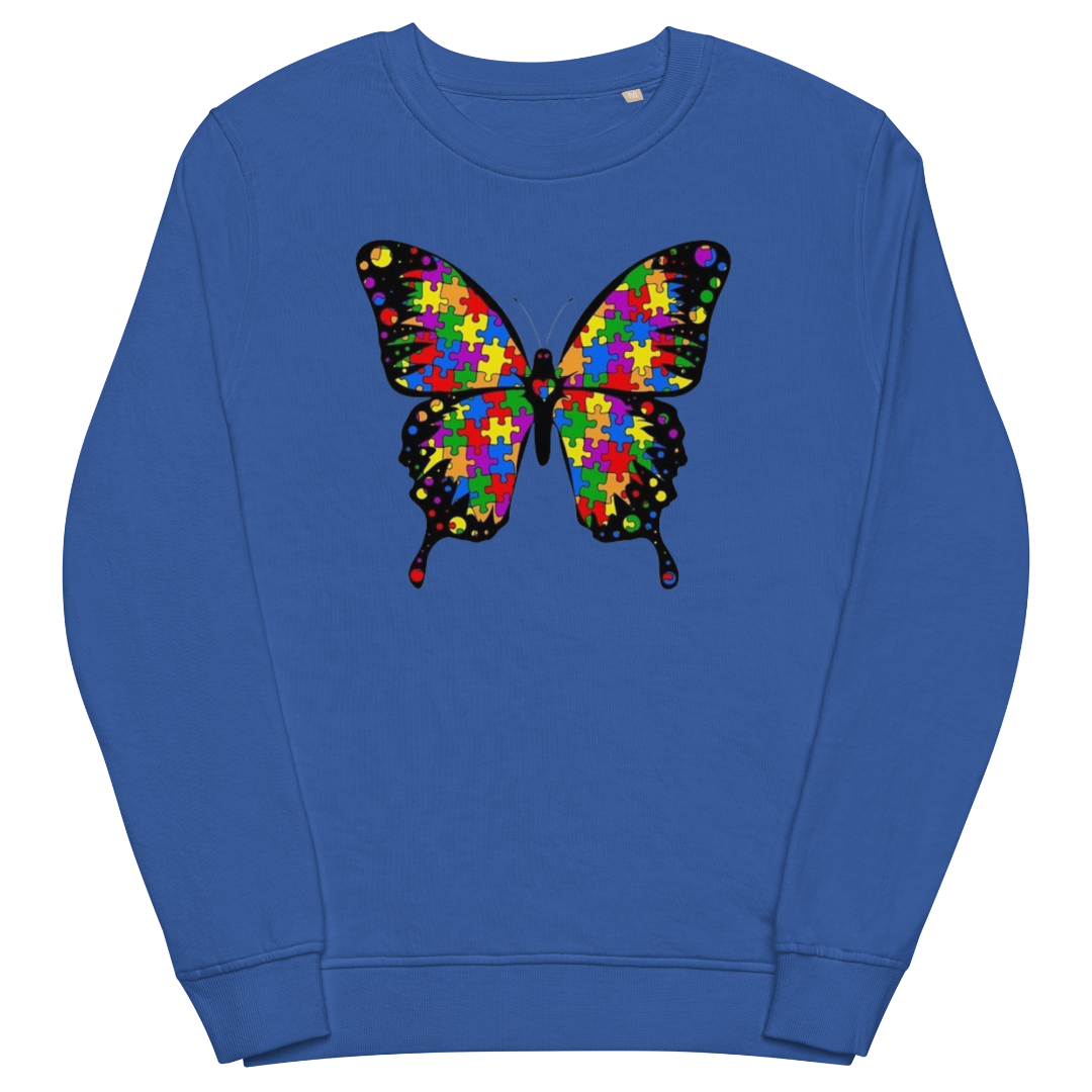 Autism Butterfly Unisex Organic Sweatshirt
