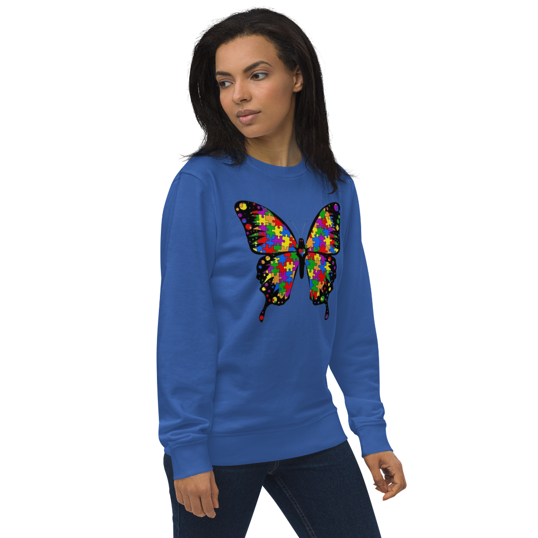 Autism Butterfly Unisex Organic Sweatshirt
