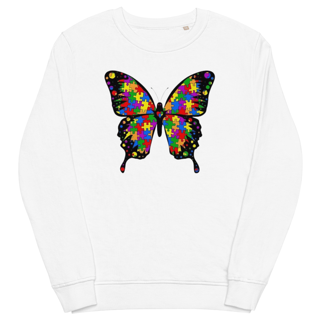 Autism Butterfly Unisex Organic Sweatshirt