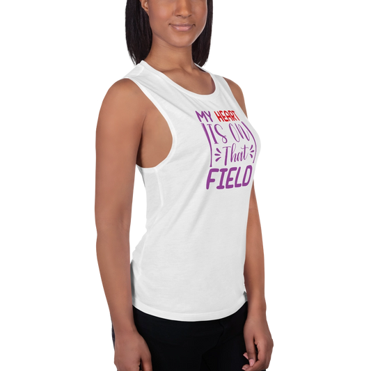 My Heart Is On That Field Ladies’ Muscle Tank