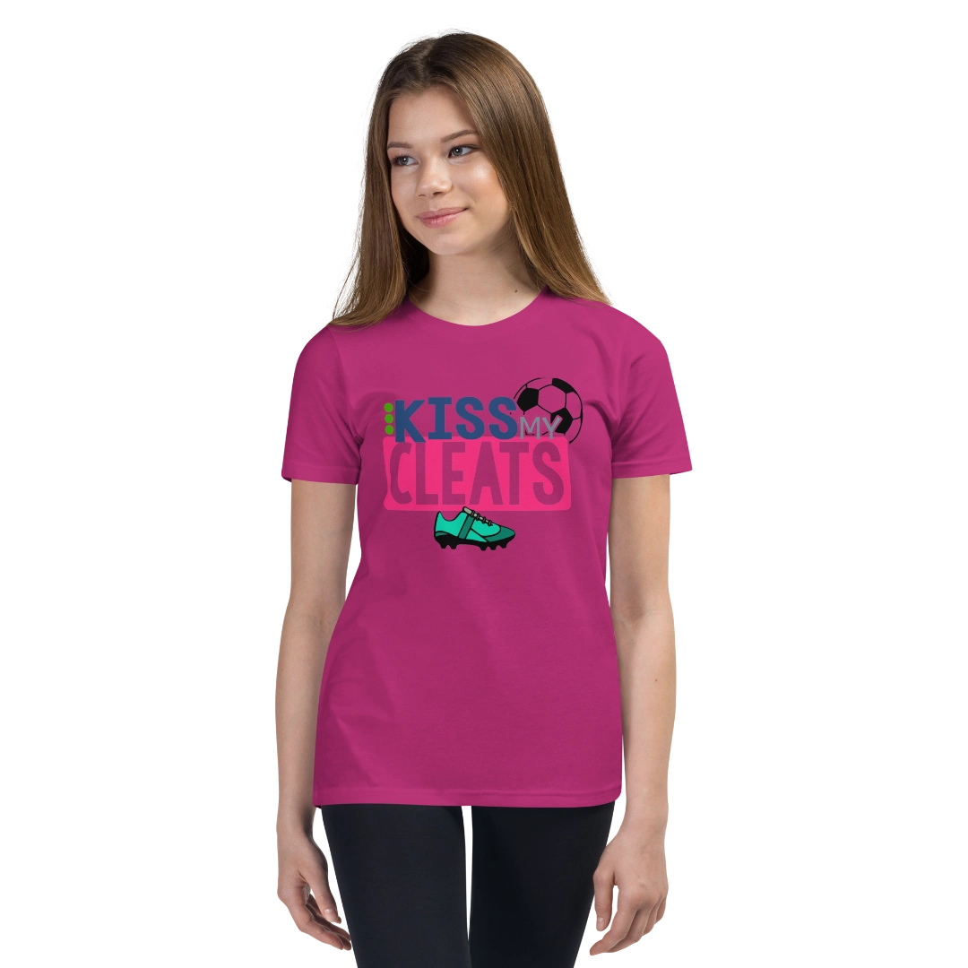 Kiss My Cleats Youth Short-Sleeve T-Shirt