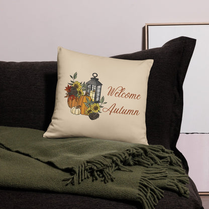 Welcome Autumn Lantern Pillow