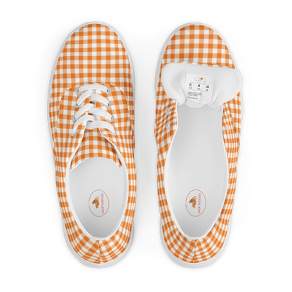 Orange Gingham Women’s Lace-up Canvas Shoes