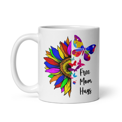 Free Mom Hugs White glossy mug
