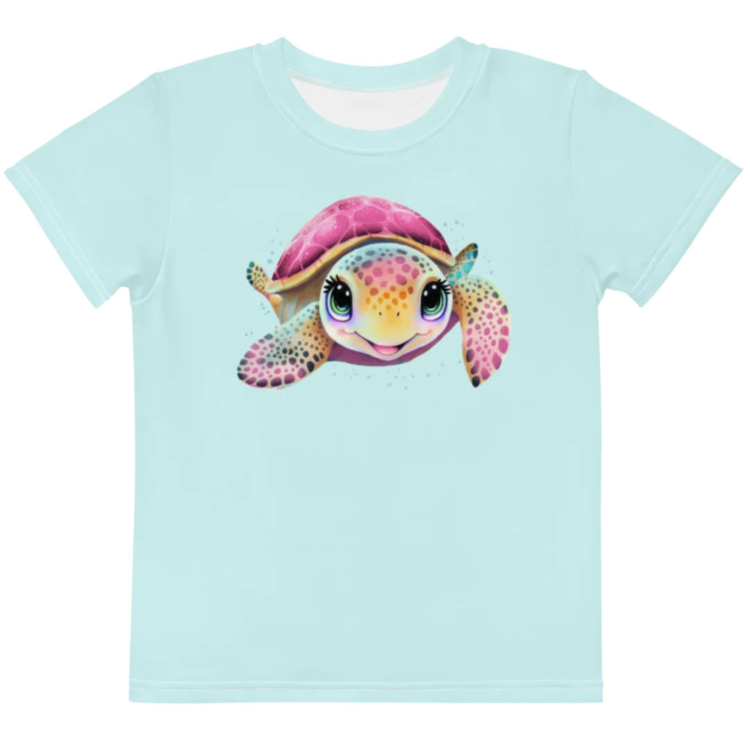 Adorable Turtle Kids Crew Neck T-Shirt