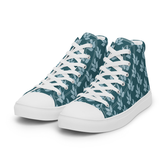 Teal Stylish Kicks Women’s Canvas High Top Shoes