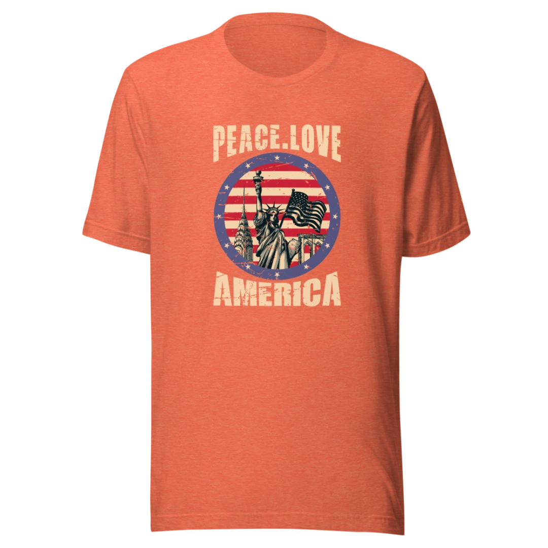 Peace. Love. America. Unisex T-Shirt