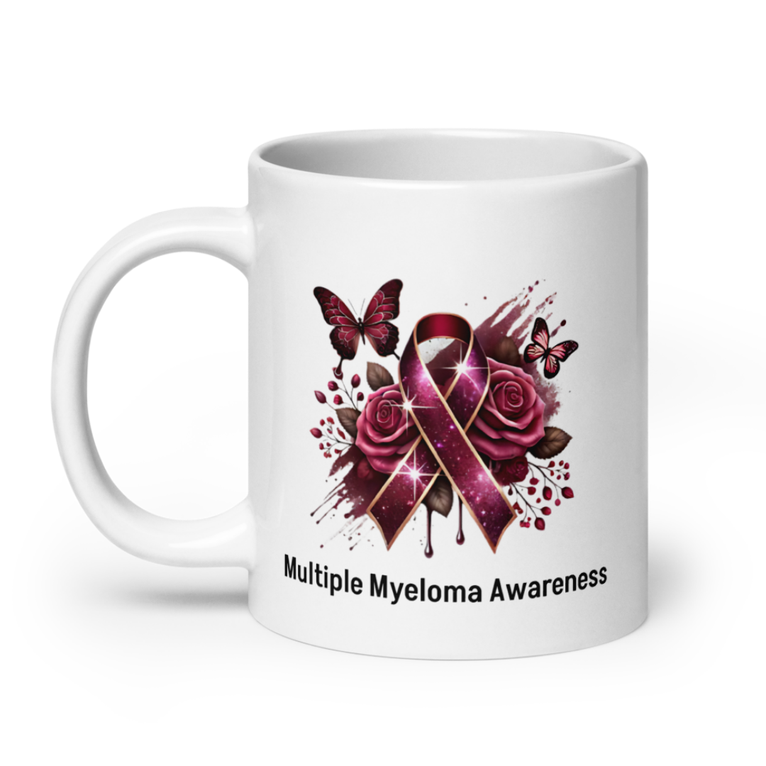 MM Bouquet White 20 oz Glossy Mug