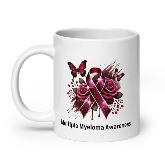 MM Bouquet White 20 oz Glossy Mug