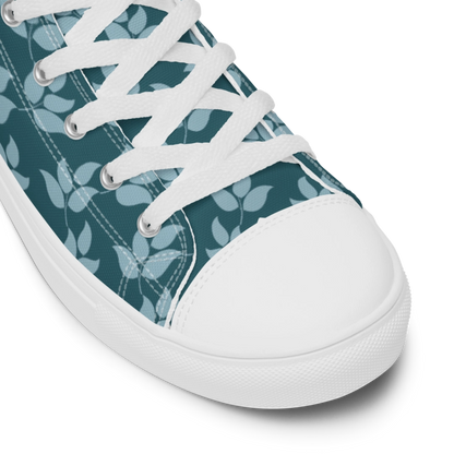 Teal Stylish Kicks Women s Canvas High Top Shoes Shop Wrenee