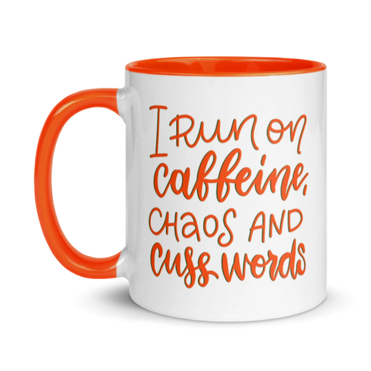 Caffeine, Chaos, and Cuss Words Mug